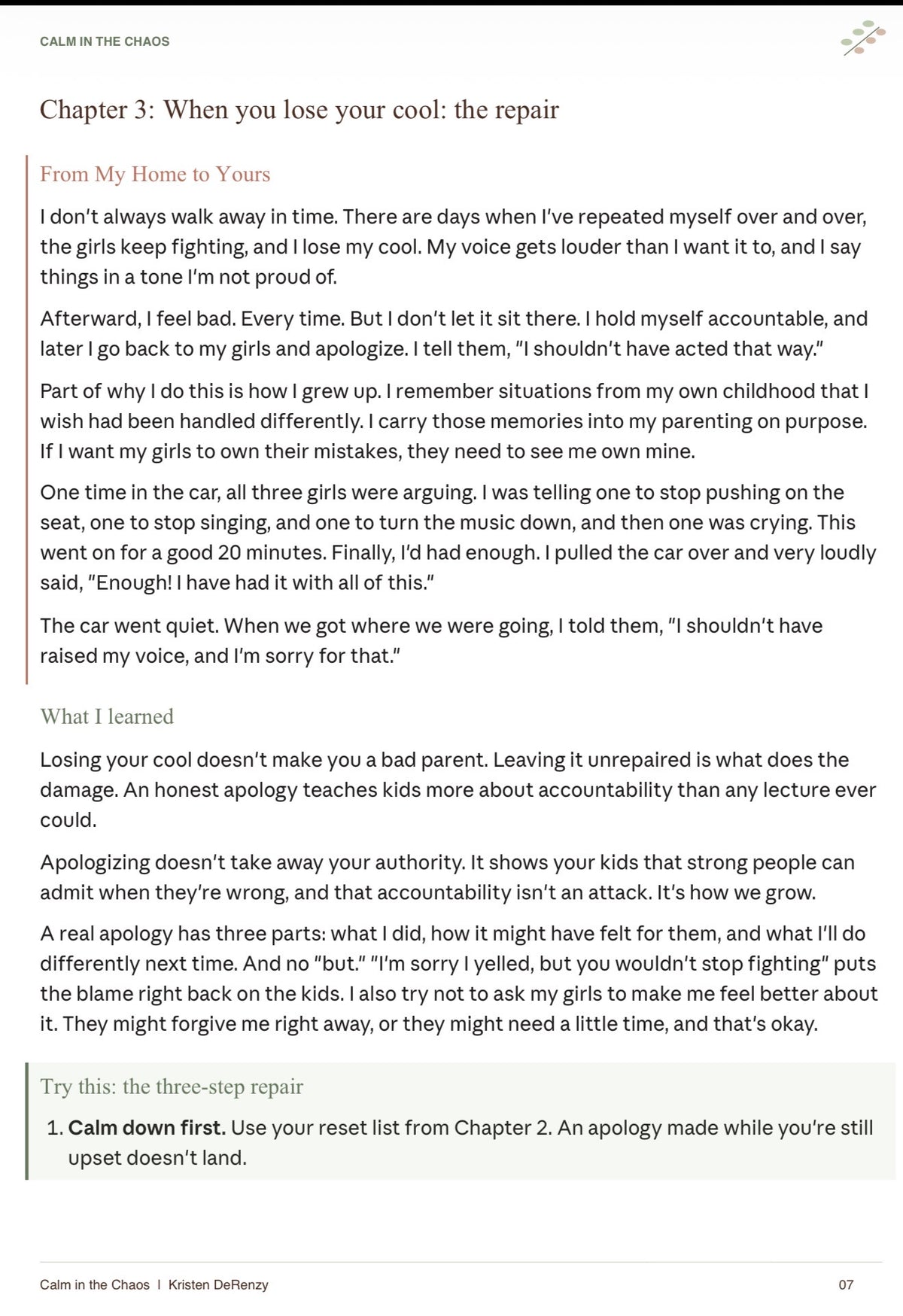 Calm in the Chaos: Real-Life Parenting Workbook
