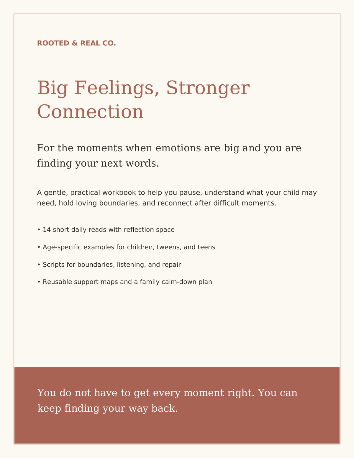 Big Feelings, Stronger Connection: 14-Day Parenting Workbook | PDF